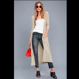 Lulu’s - Graceful Ways beige long cardigan/duster